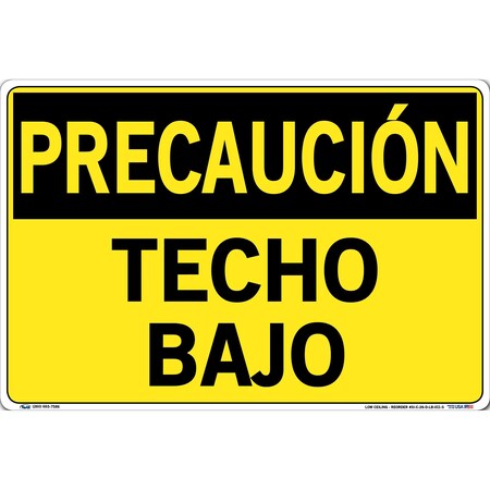 Vestil Vinyl Label Sign, 12-1/2" Height, 18-1/2" Width, Vinyl Label, Rectangle, Spanish SI-C-26-D-LB-011-S